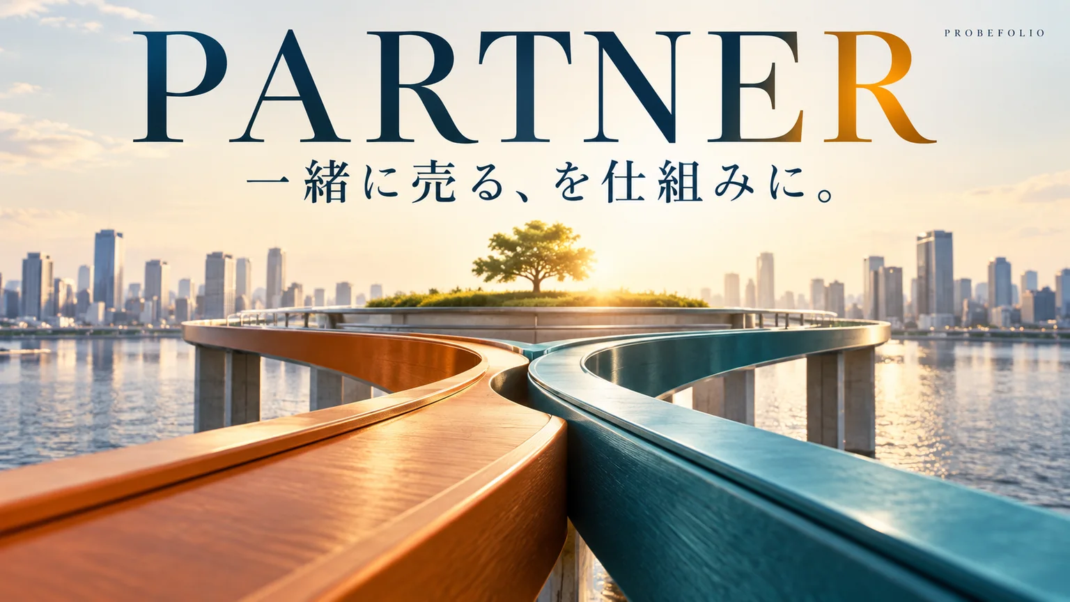 PARTNERを題材にしたPROBEFOLIOの表紙。AI生成のコンセプト画像。