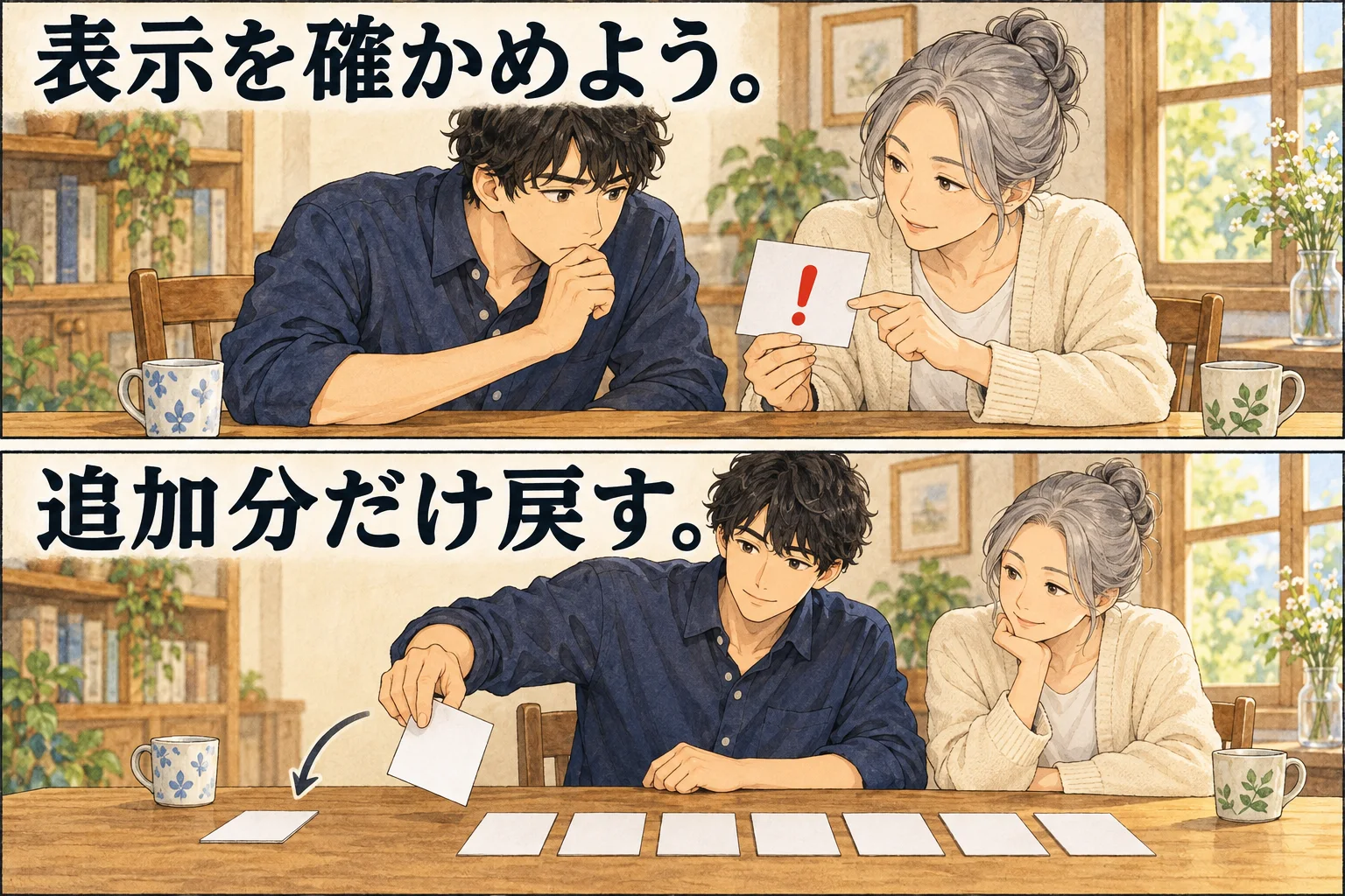 接続の表示を読み、今回追加した設定だけを戻す架空の漫画