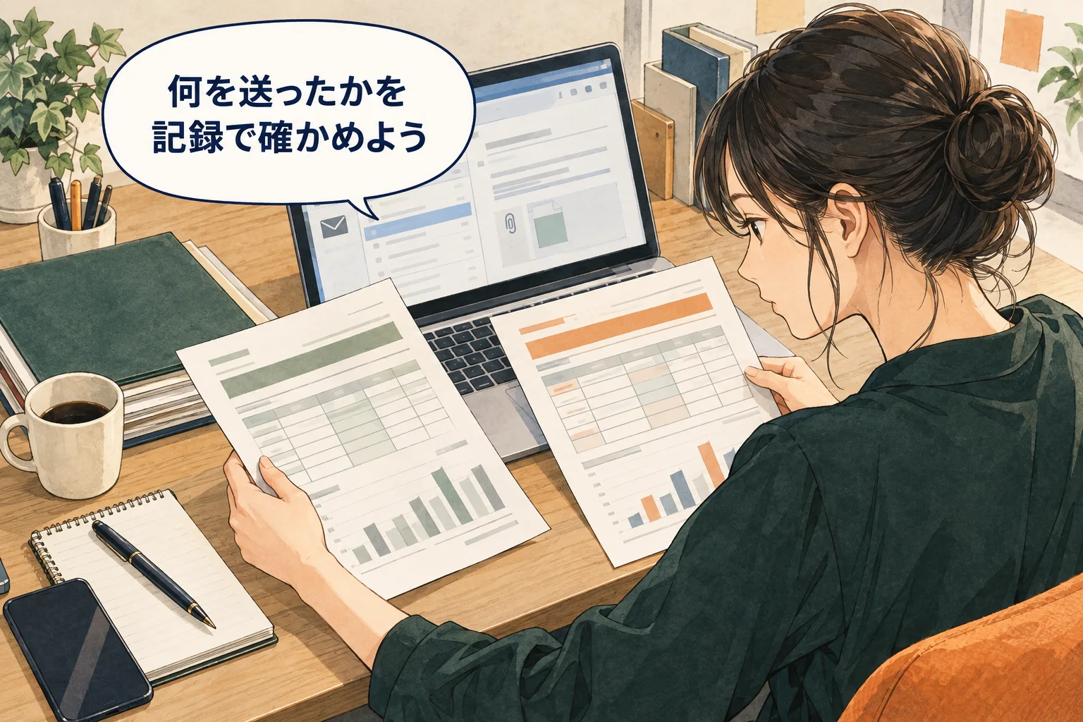 送付ファイルと確認できた日時を残し、分かっている事実を整理します。 架空の人物によるAI生成の解説漫画。