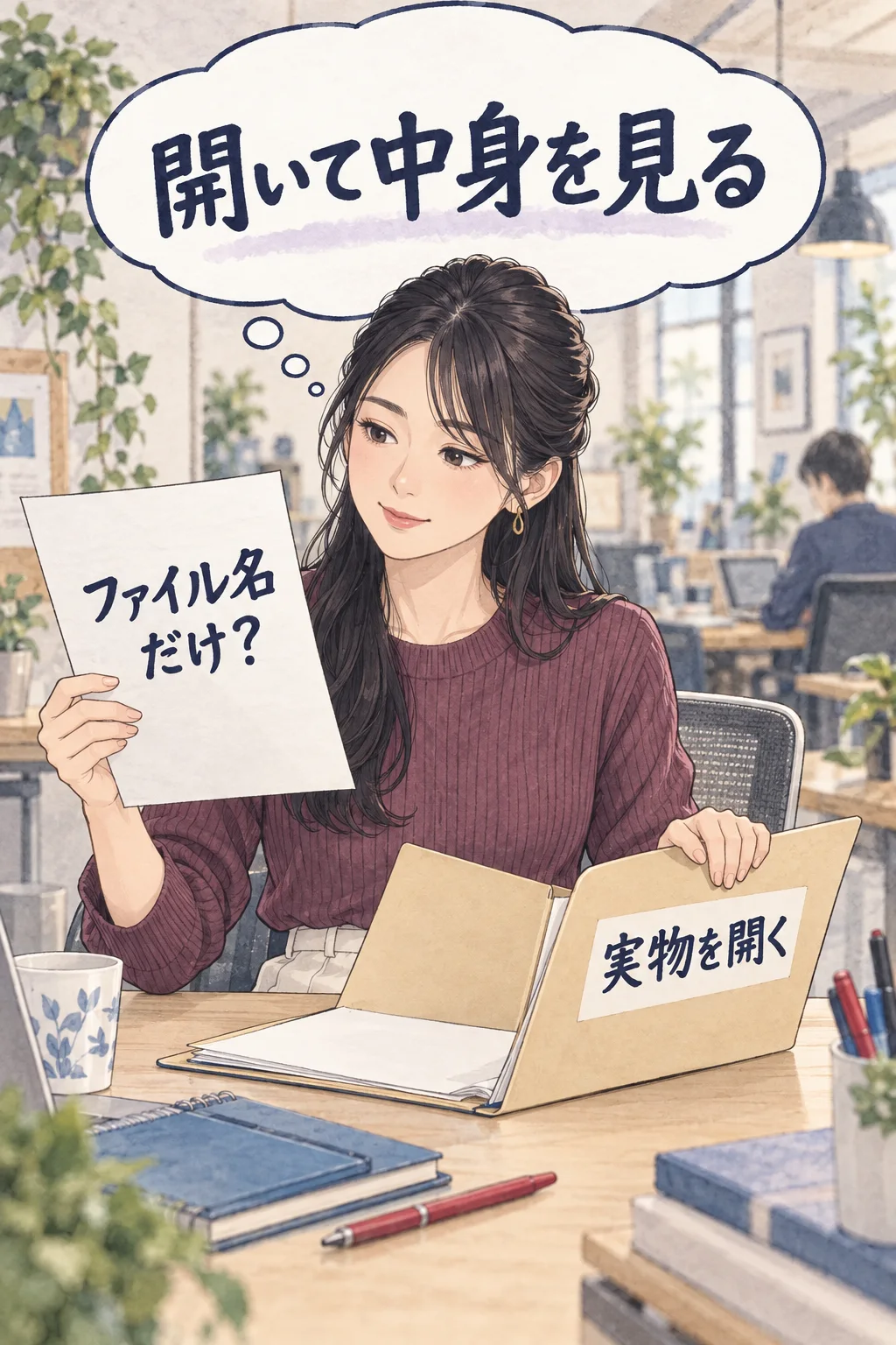 ファイル名の説明と、開ける実ファイルを分けて確認する架空例