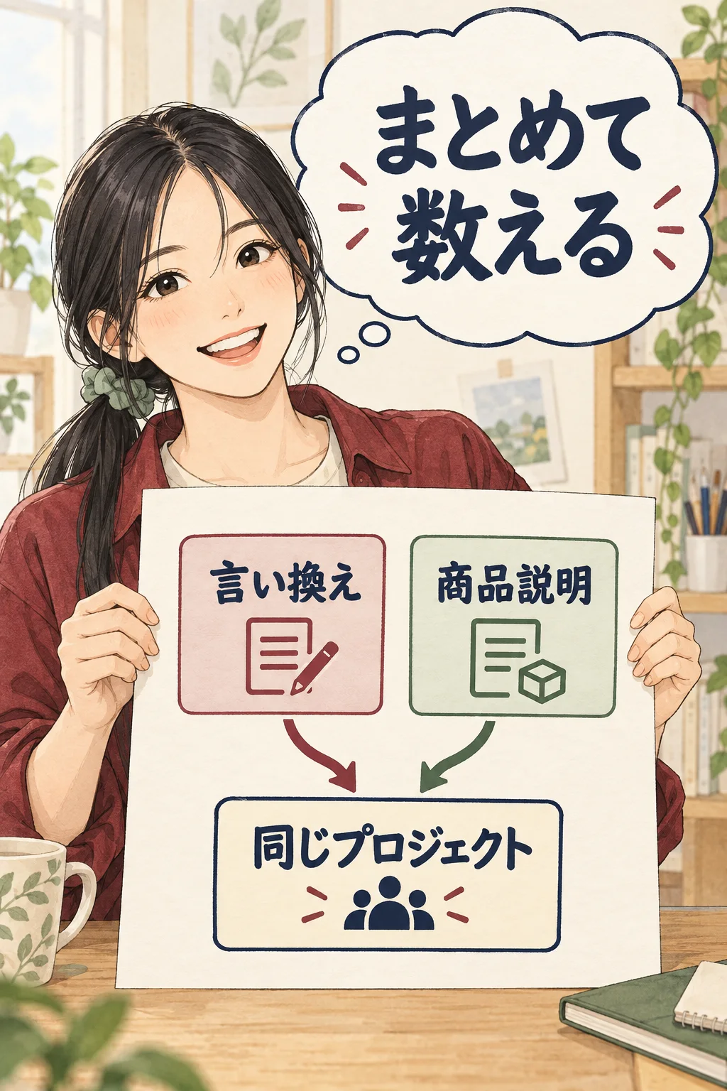二つの試作アプリの送信予定を、同じプロジェクトの表にまとめる架空の漫画