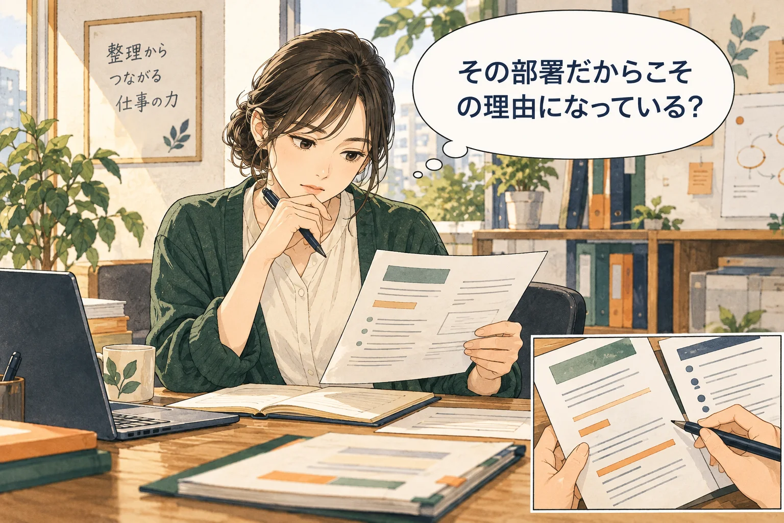 別の部署名へ置き換えても成立する抽象文や、盛った実績を見直します。 架空の人物によるAI生成の解説漫画。
