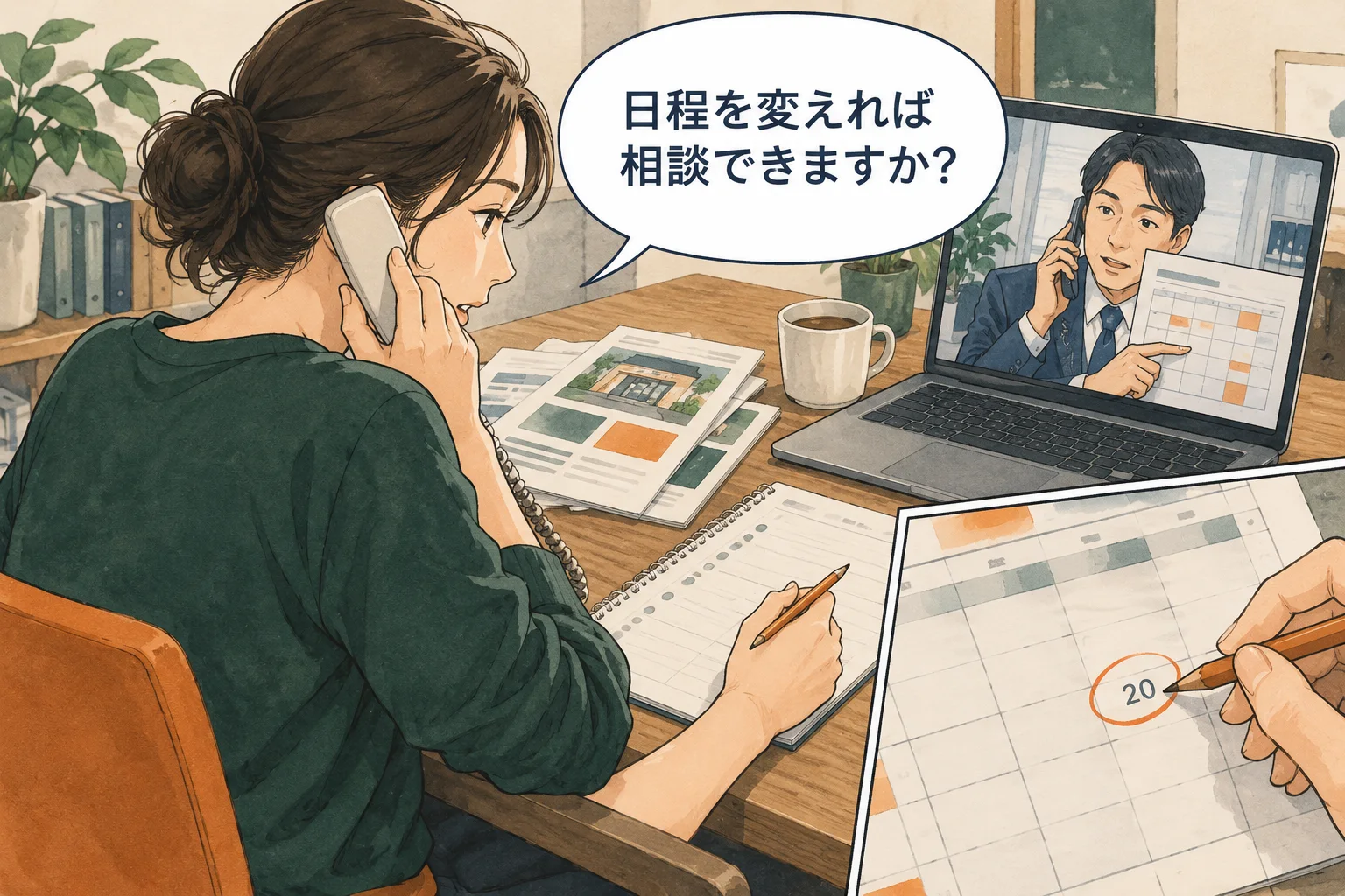 辞退理由が納期なら、調整の余地を一度確認します。対応できないという返答は尊重します。 架空の人物によるAI生成の解説漫画。