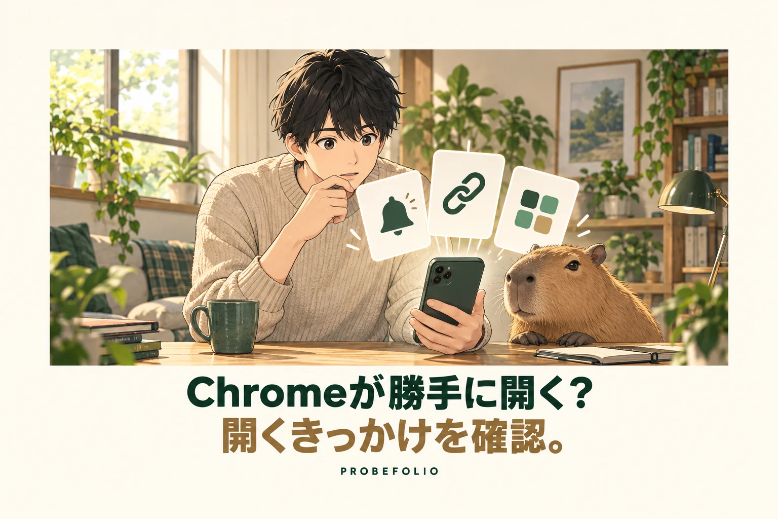 Chromeが勝手に開く？ 開くきっかけを確認。
