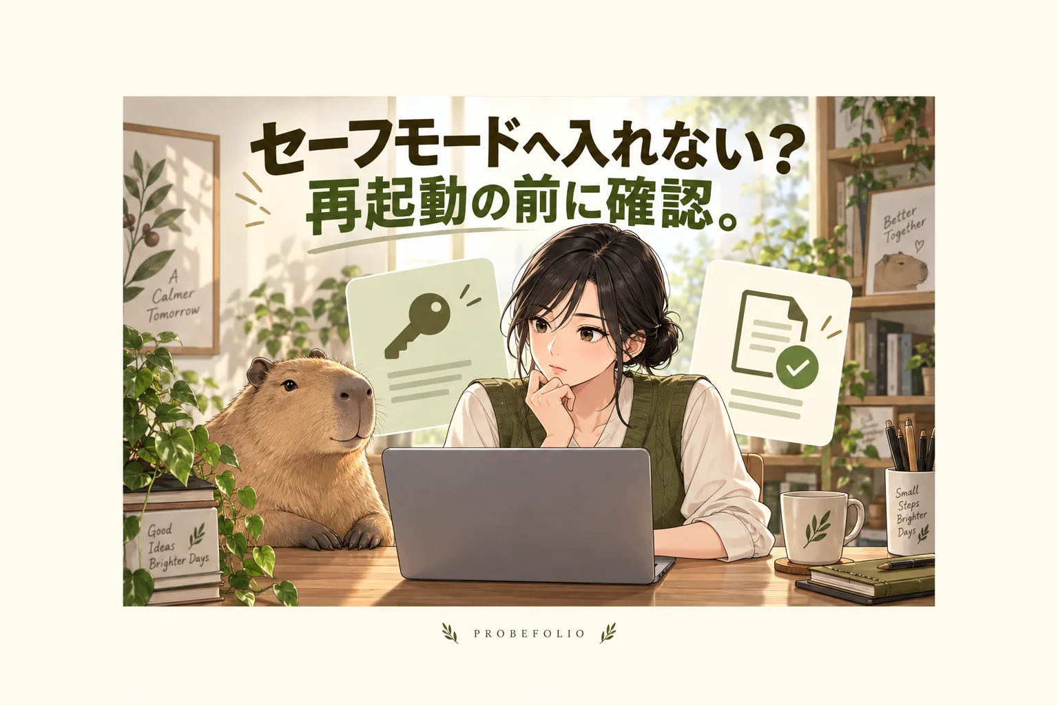 セーフモードへ入れない？ 再起動の前に確認。